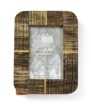 Kerala 4x6 Picture Frame - Curved Carved Horn , Brass Inlay