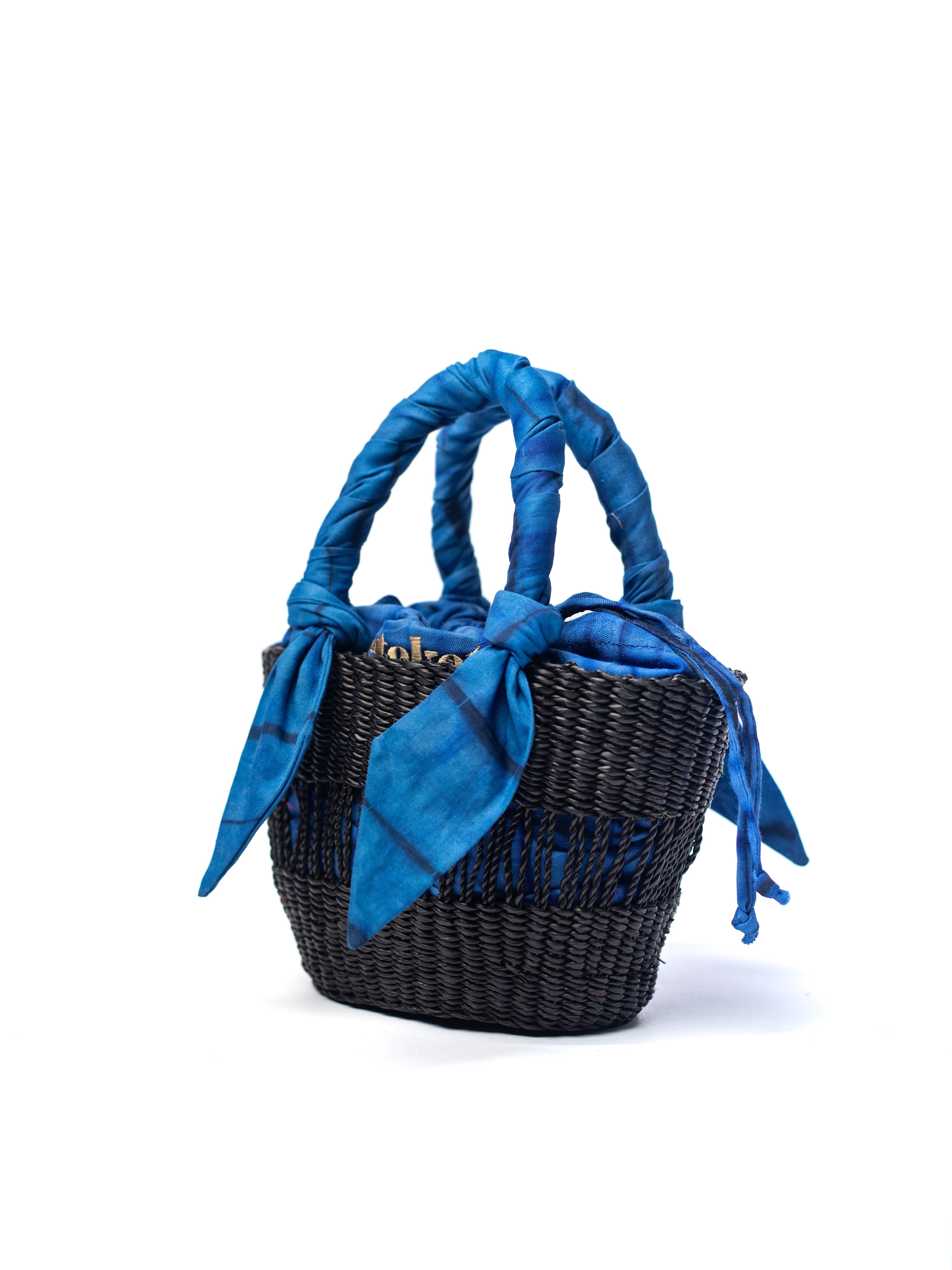 Ayine Bag Mini - Black W/ Navy Check Lining