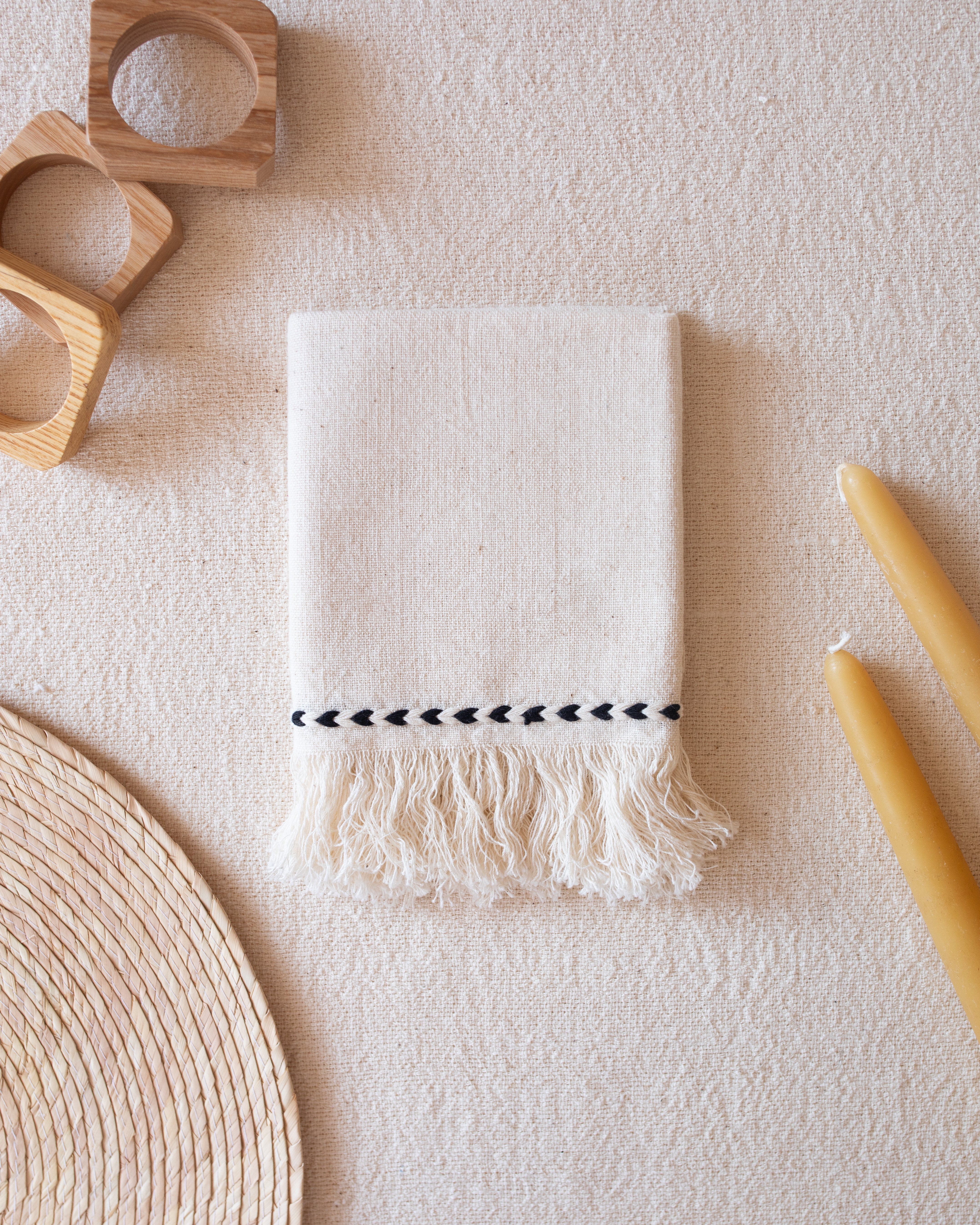 Black Braid Detail Napkin | Set of 2