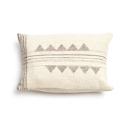 Kora White And Black Handloom Small Lumbar Pillow