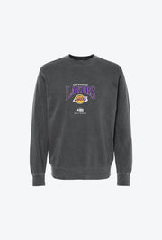 Los Angeles Lakers Vintage Embroidered Crewneck - Black