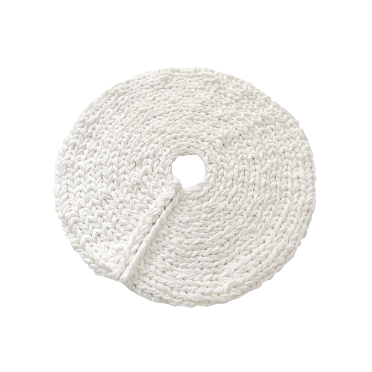 White Chunky-Knitted Christmas Tree Skirt