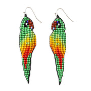 Green Parrot Earrings