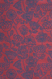 Line Flower Red & Indigo