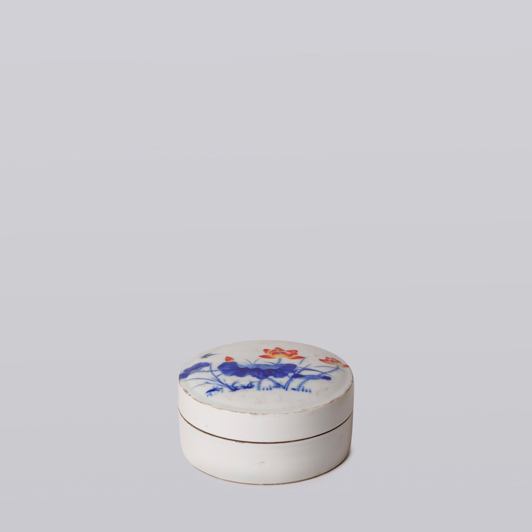 Blue and White Porcelain Lotus Bloom Ink Box
