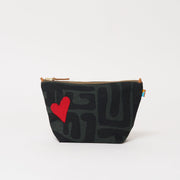 XLarge Convertible Pouch - Safari Kuba with Red Beaded Heart