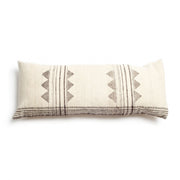 Kora White And Black Handloom Large Lumbar Pillow