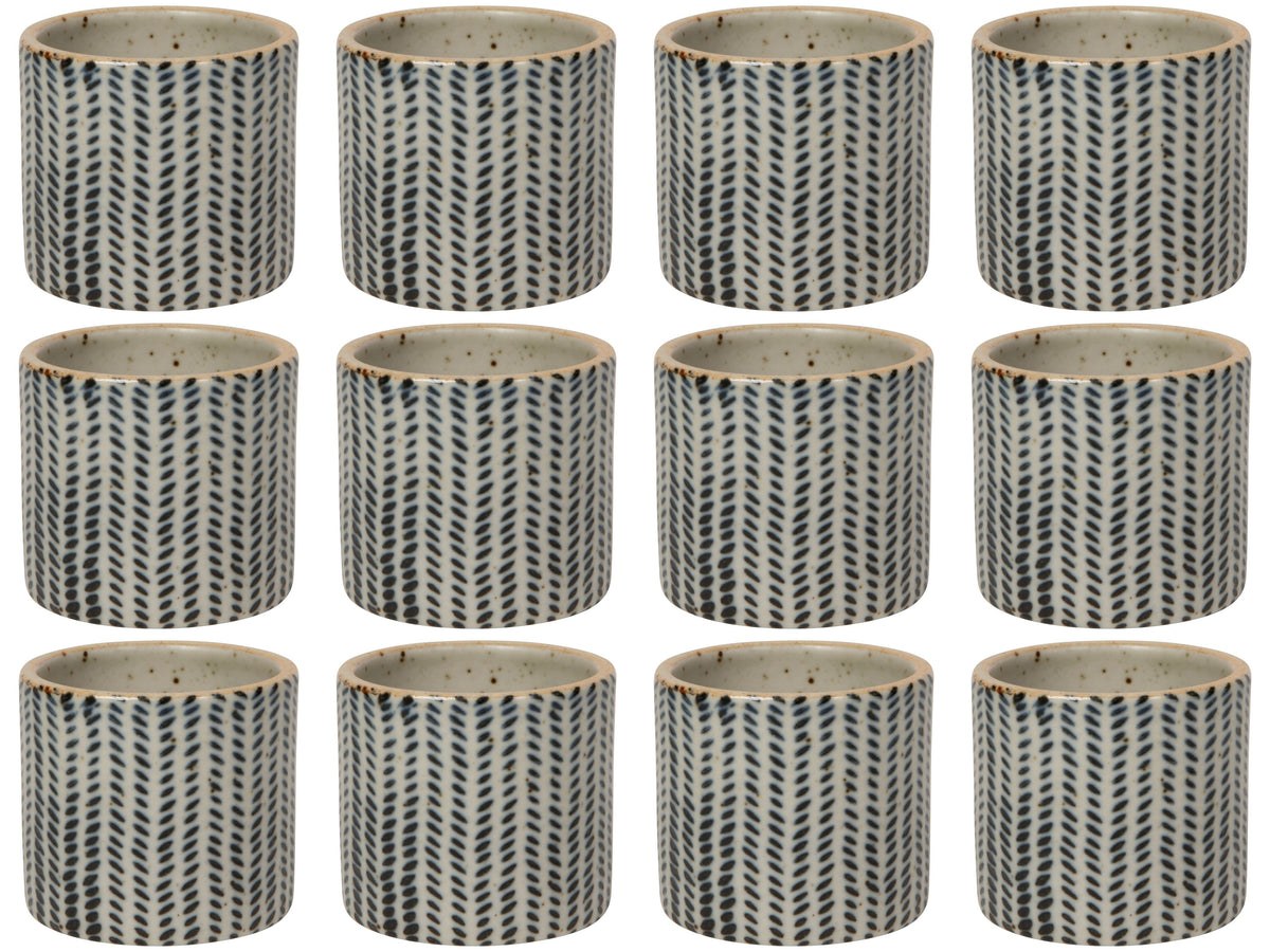 Set of 12 Houndstooth Element Napkin Ring