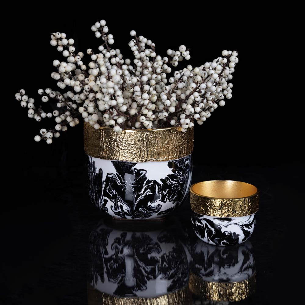 Bianco Nero Cache Pots