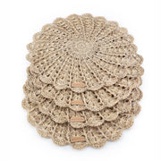 S/4  Hand Crocheted Round Placemat - Gio