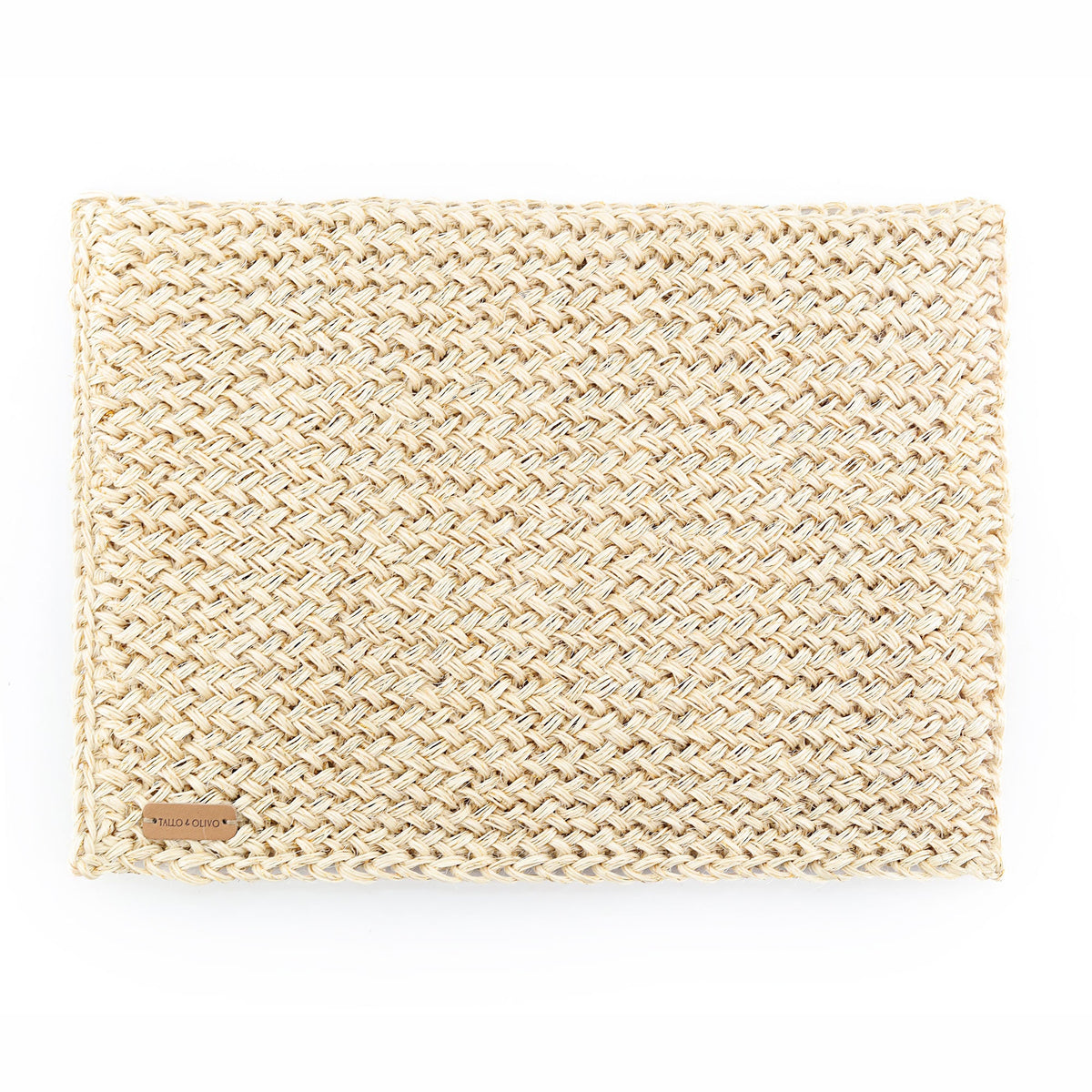 S/4 White Placemat with Golden Thread