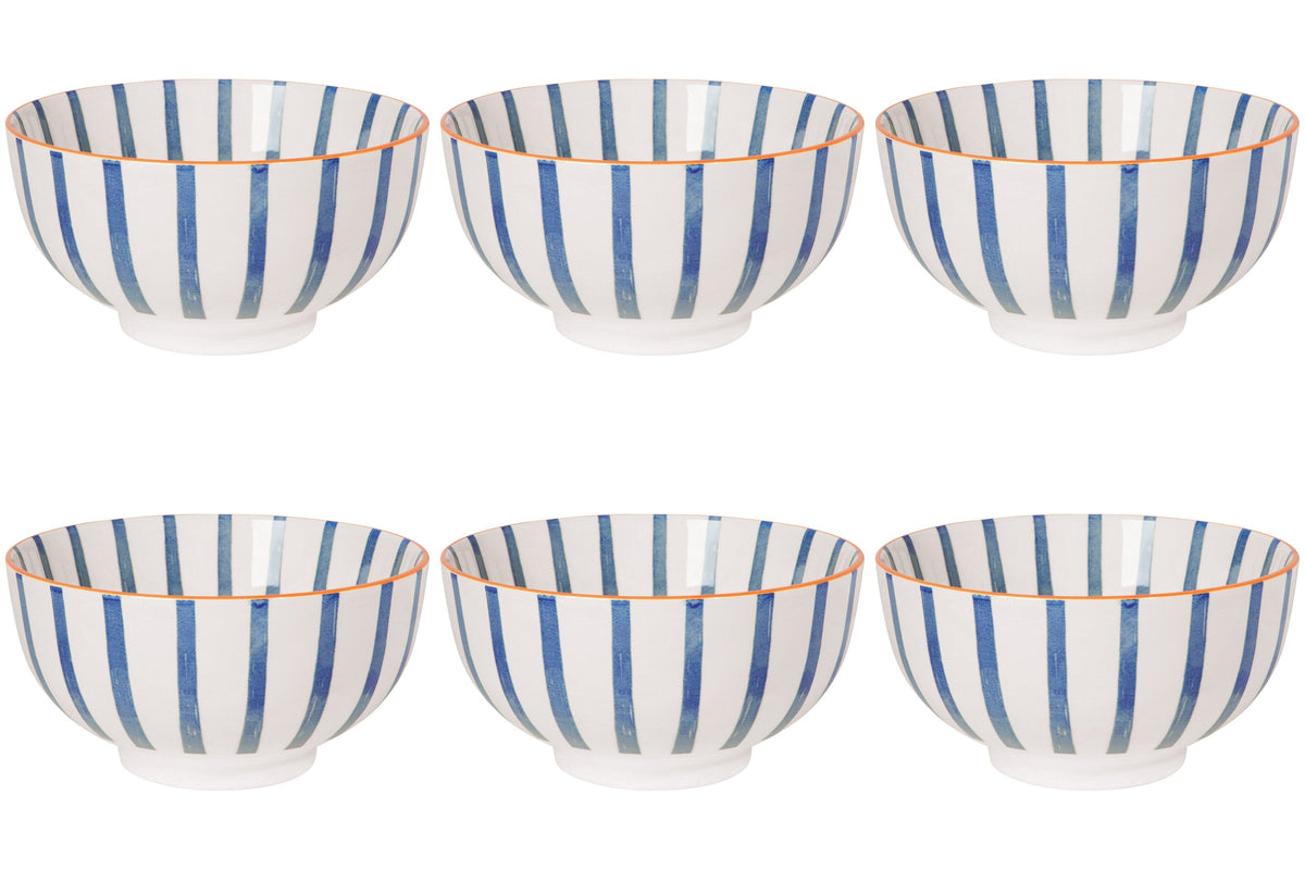 Set of 6 Bowl Stamped Citrus Burst