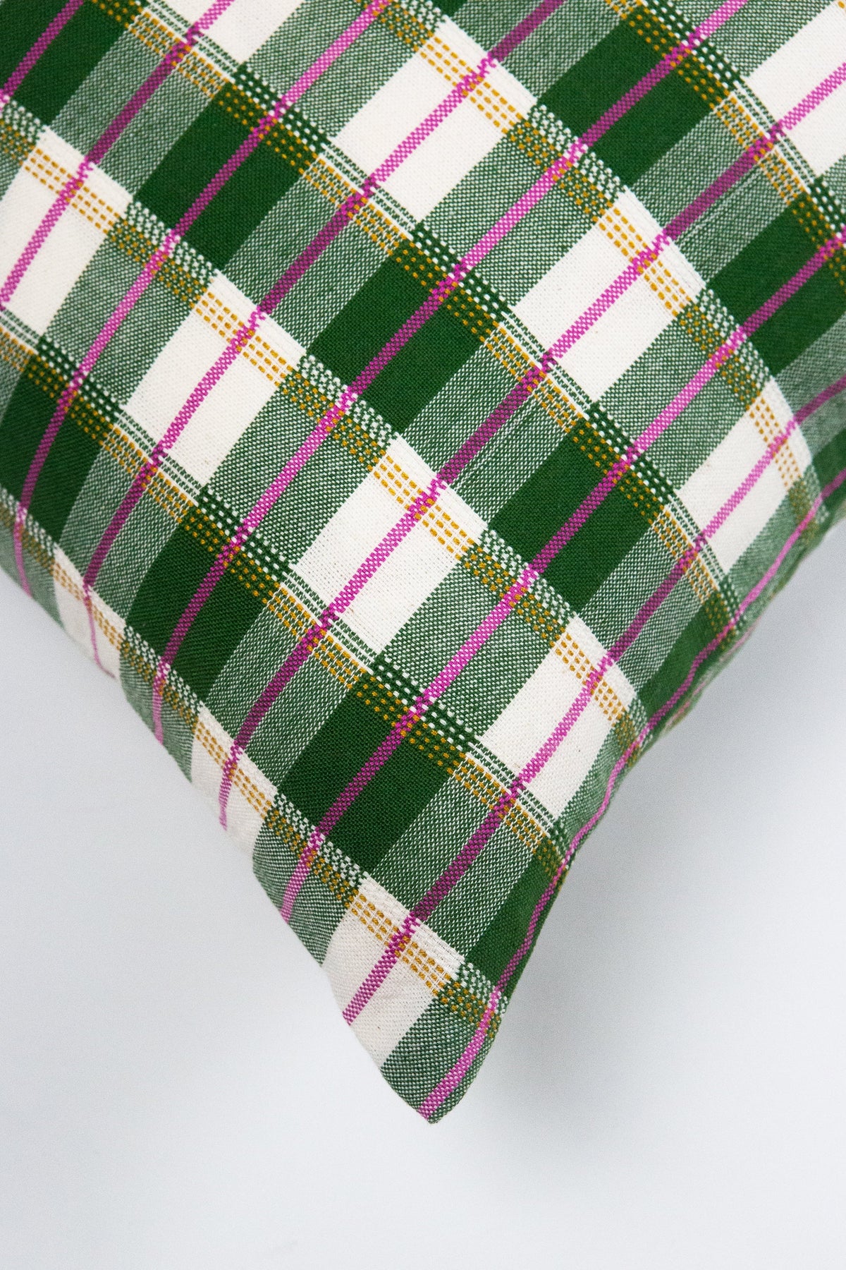 Archive NY San Andres Gingham Green Square Pillow