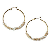 Pearl Hoop Embera Earrings