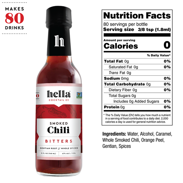 Hella Smoke Chili  Bitters, 5oz