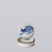 Blue and White Porcelain Pheasant Pair Ink Box