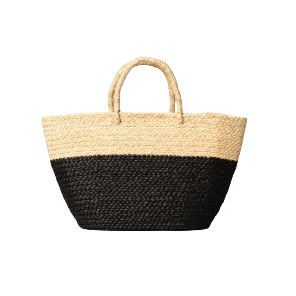 Ruru Two-Toned Signature Tote in Natural & Black