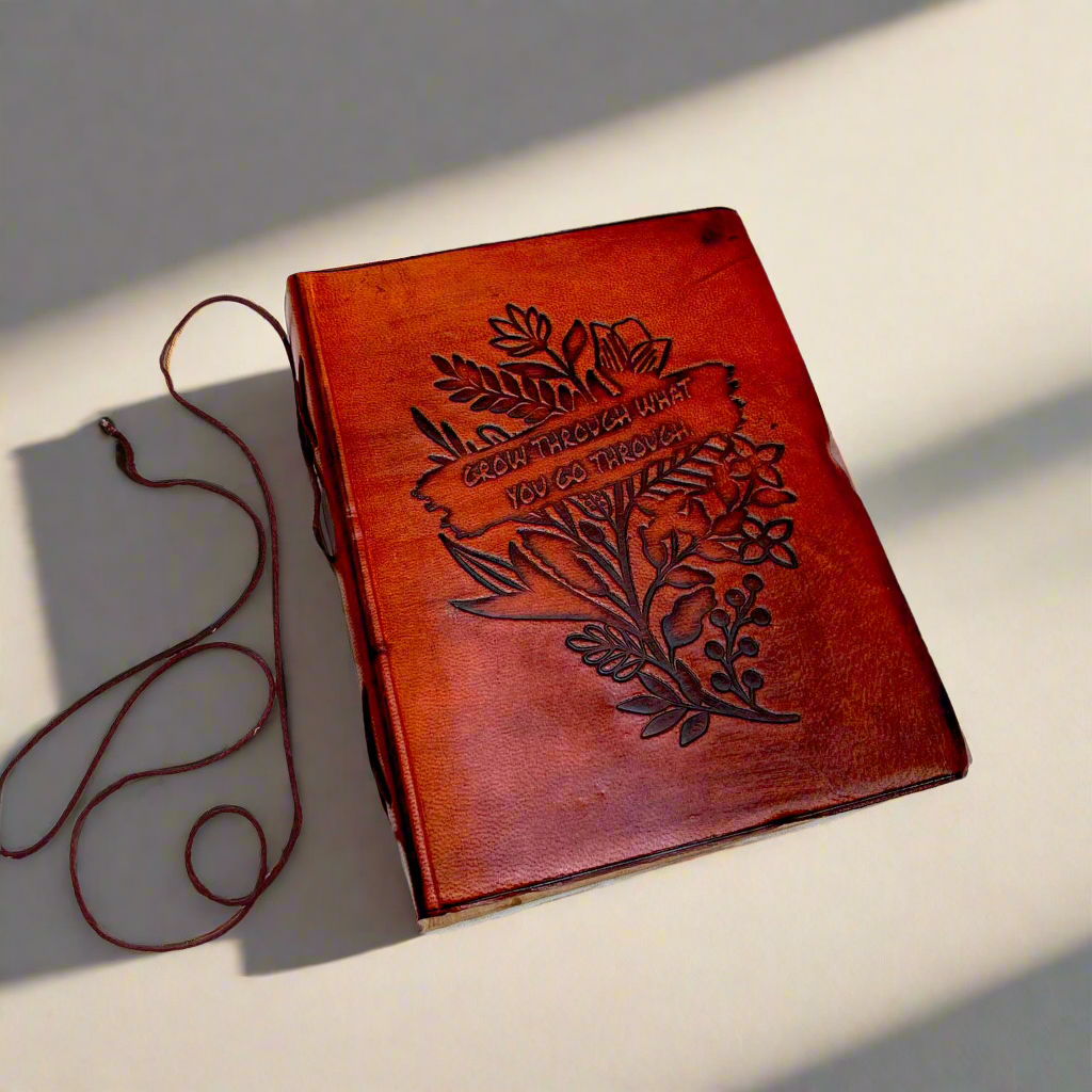 "Grow Through What You Go Through" Leather Journal