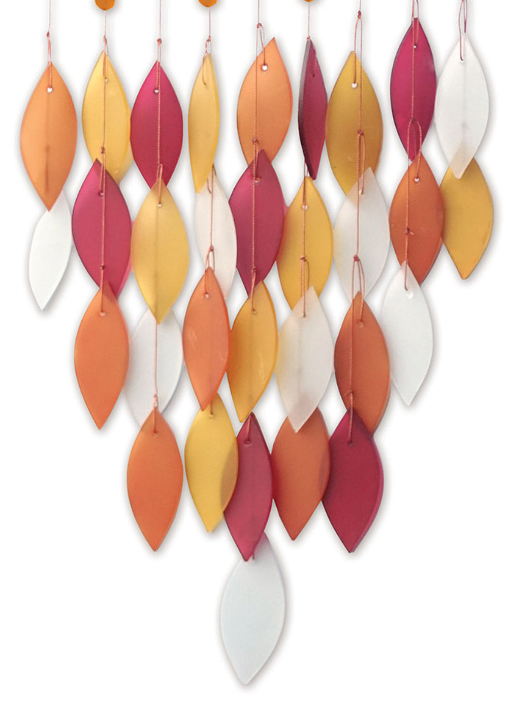 Diamond, Tequila Sunrise Sea Glass Wind Chime