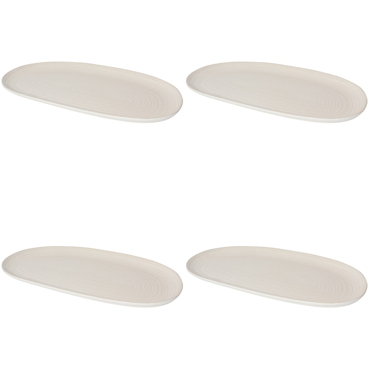 Set of 4 Oval Platter 15" Aquarius Oyster