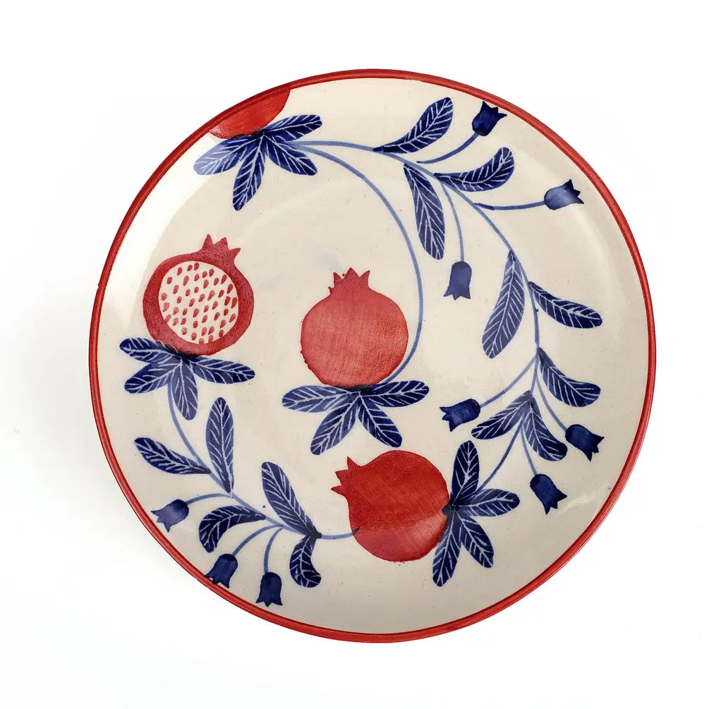 Indian Anaar plate, Red- 7x1 Inches ( Set of 2 )