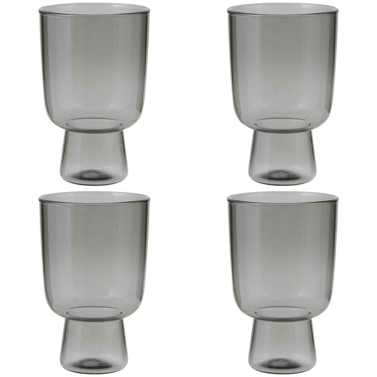 Set of 4 Tumbler 11oz Pedestal Smoke