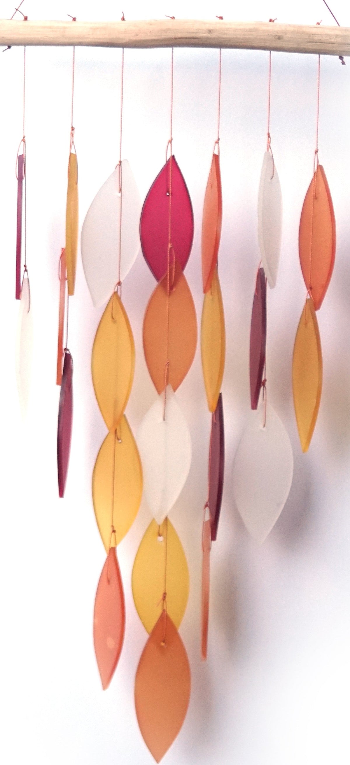 Diamond, Tequila Sunrise Sea Glass Wind Chime