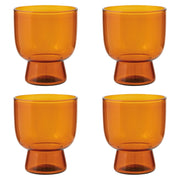 Set of 4 Tumbler 7oz Pedestal Amber