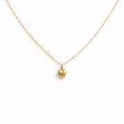 Lou Puff Heart Necklace | Gold Fill