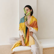 Cirq Hand Embroidered  Linen Silk Handloom Scarf