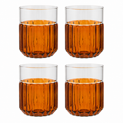 Set of 4 Tumbler 12oz Channel Amber