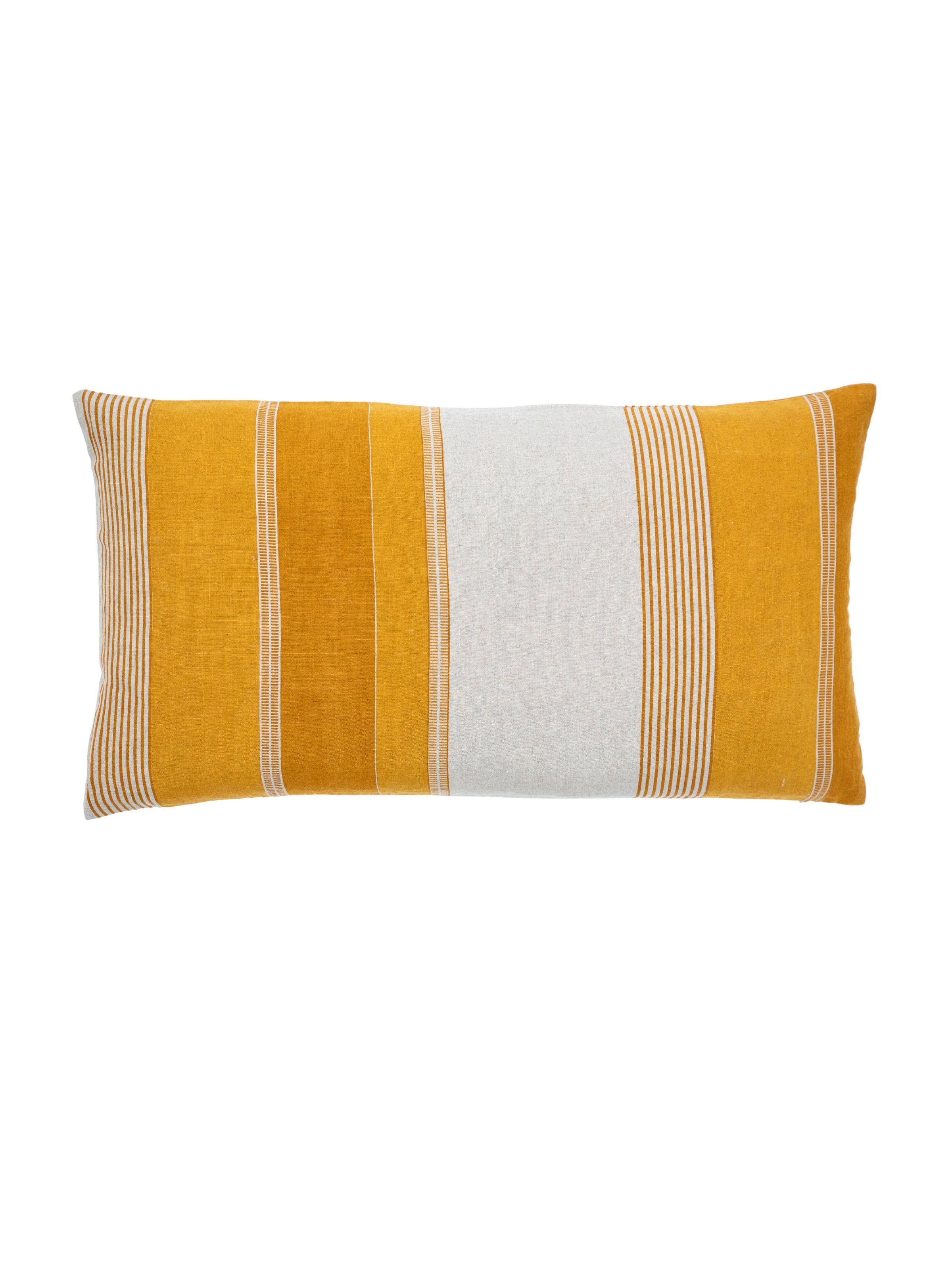 Tulum Stripe Ochre Lumbar Pillow Cover