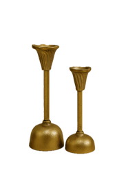 Bloom Candle Holder – Hand-Cast Gold Aluminium Fluted Taper Candle Stand