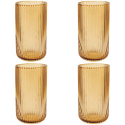 Set of 4 Tumbler 17oz Fluted Amber