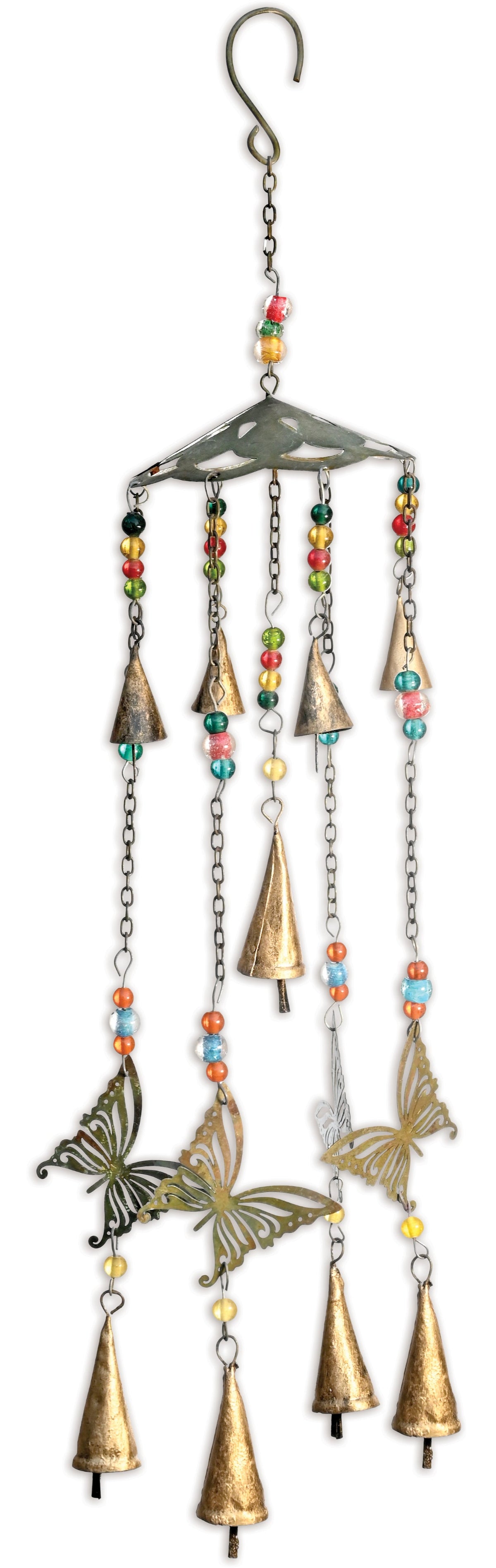 Blissful Butterfly Bell Chime - Antique Finish
