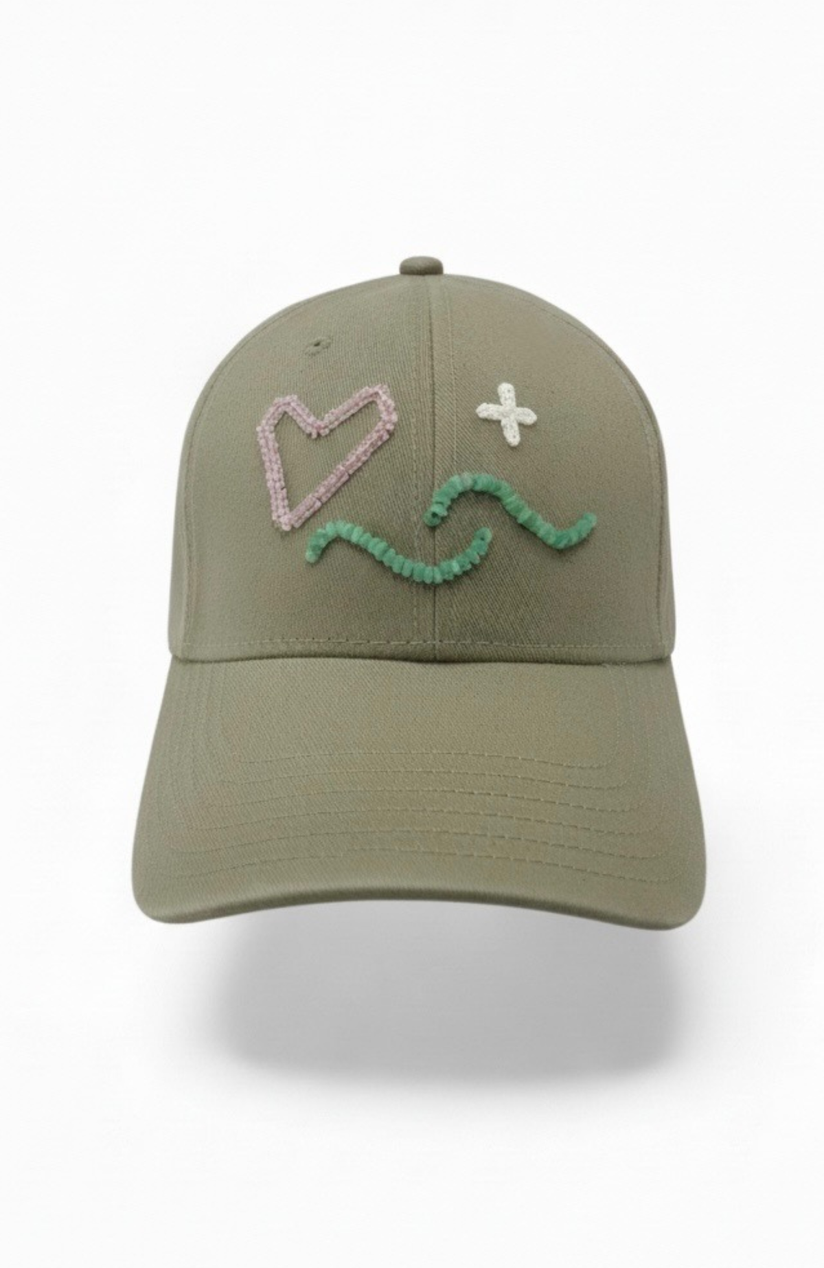 The Energy Project - Love & Light Hat - Hand-Beaded, Natrual Crystals - White
