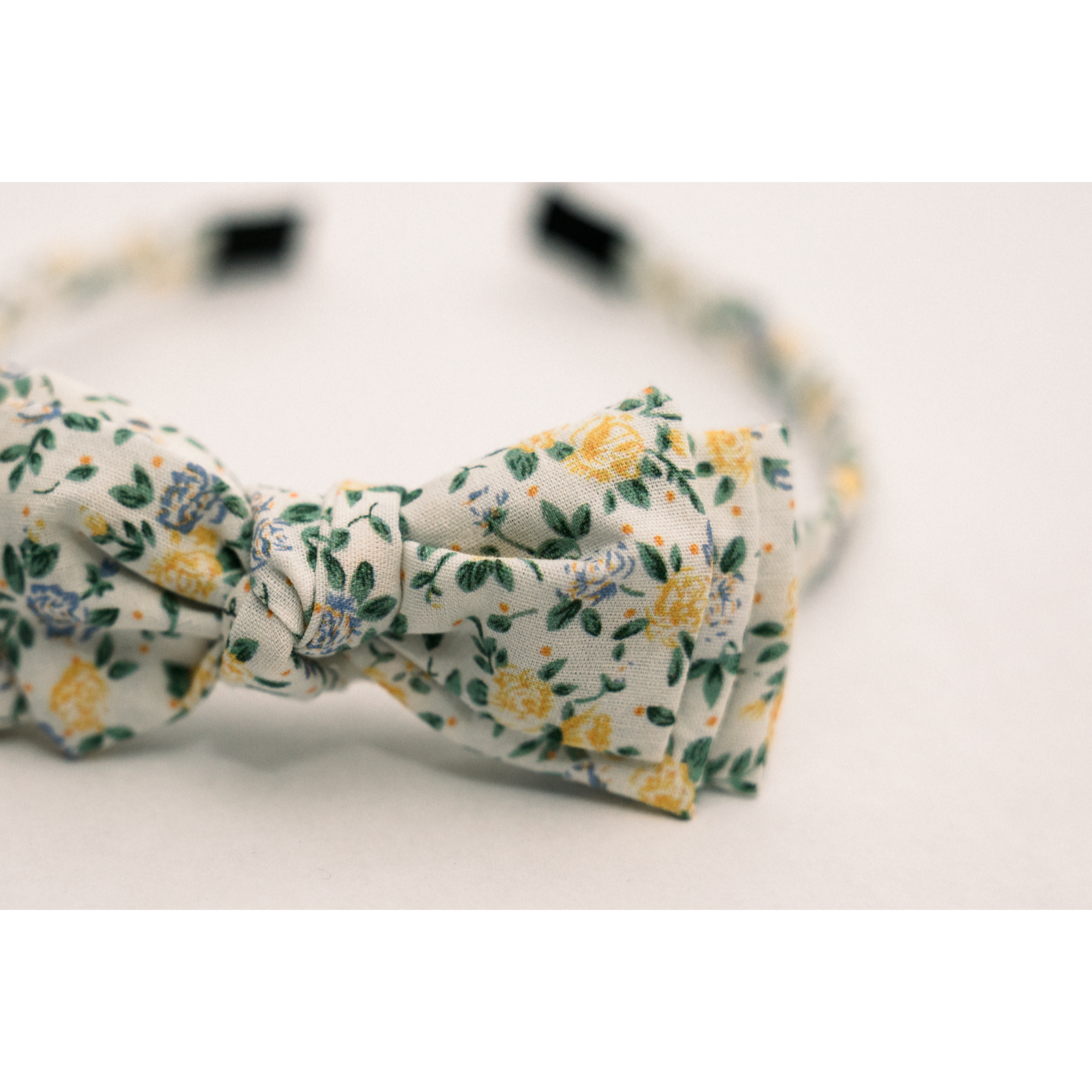 Three Little Bows Headband- Honeysuckle Bloom