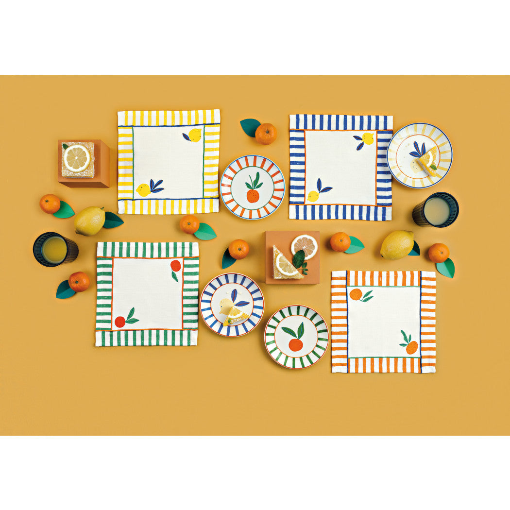 Set of 12 Cocktail Napkin Citrus Burst