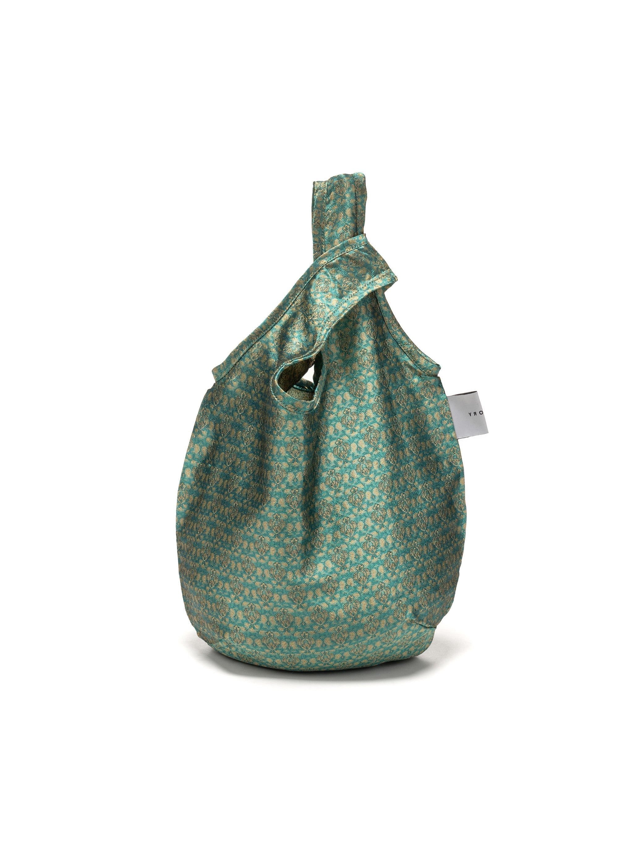 egg tote - deadstock silk blue chrome