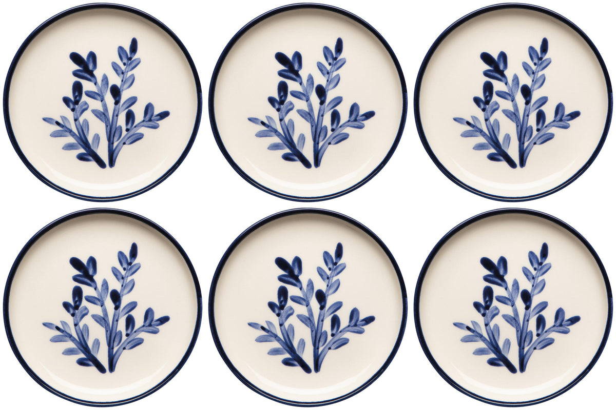 Set of 6 Floren Hand-painted Turkish Appetizer Plate 4.75 inch