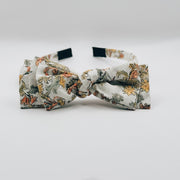 Three Little Bows Headband- Mustard Sage Bloom