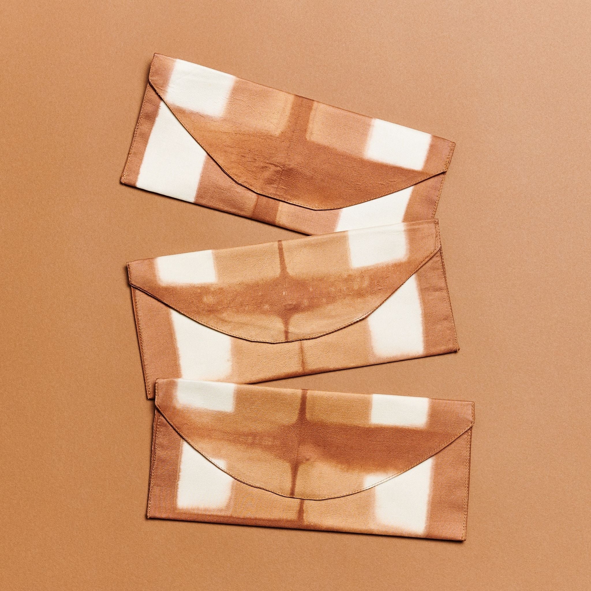 Melo Gold Mulberry Silk Shibori Hand Crafted Zero Waste Pouch