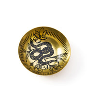Saanp Snake Round Trinket Dish - Etched Brass
