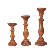 Tuli Earthy Brown Pillar Candle Holder Set