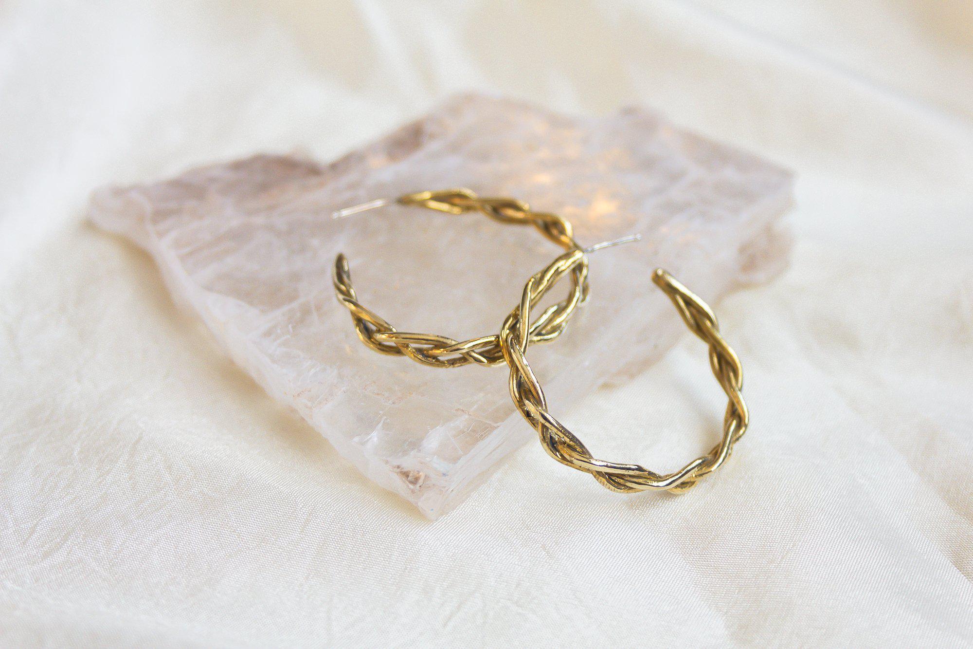 Braided Golden Hoops
