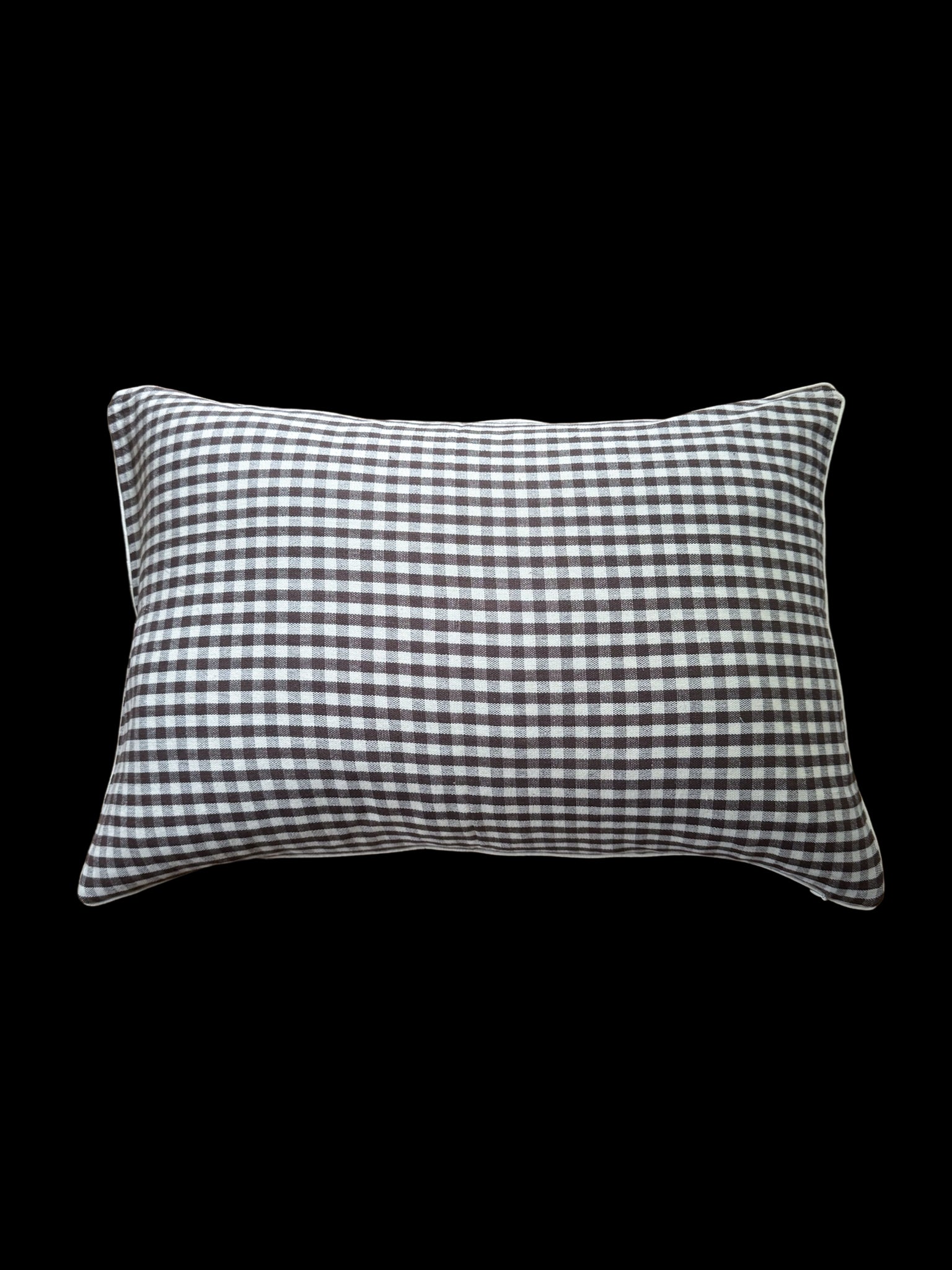 Chocolate Gingham Pillow Cover