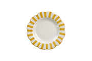 Ceramic stripe Salad Plate, Yellow- 8.25x 8.25 x 1.25 Inches ( Set of 4 )