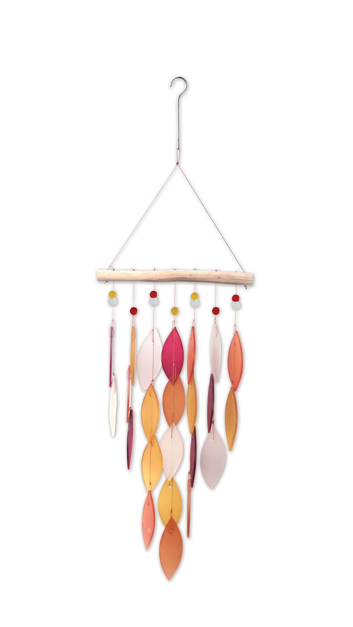 Diamond, Tequila Sunrise Sea Glass Wind Chime