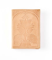 Embossed Neutral Leather Floral 5x7 Journal - Refillable Notebook