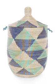 Triangles Lidded Hamper Basket